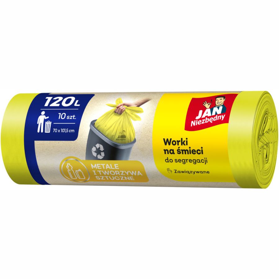 Worki na śmieci - Plastik, easy-pack żółte Jan Niezbędny 120l 10 szt. Worki na śmieci - Plastik, easy-pack żółte Jan Niezbędny 120l 10 szt.