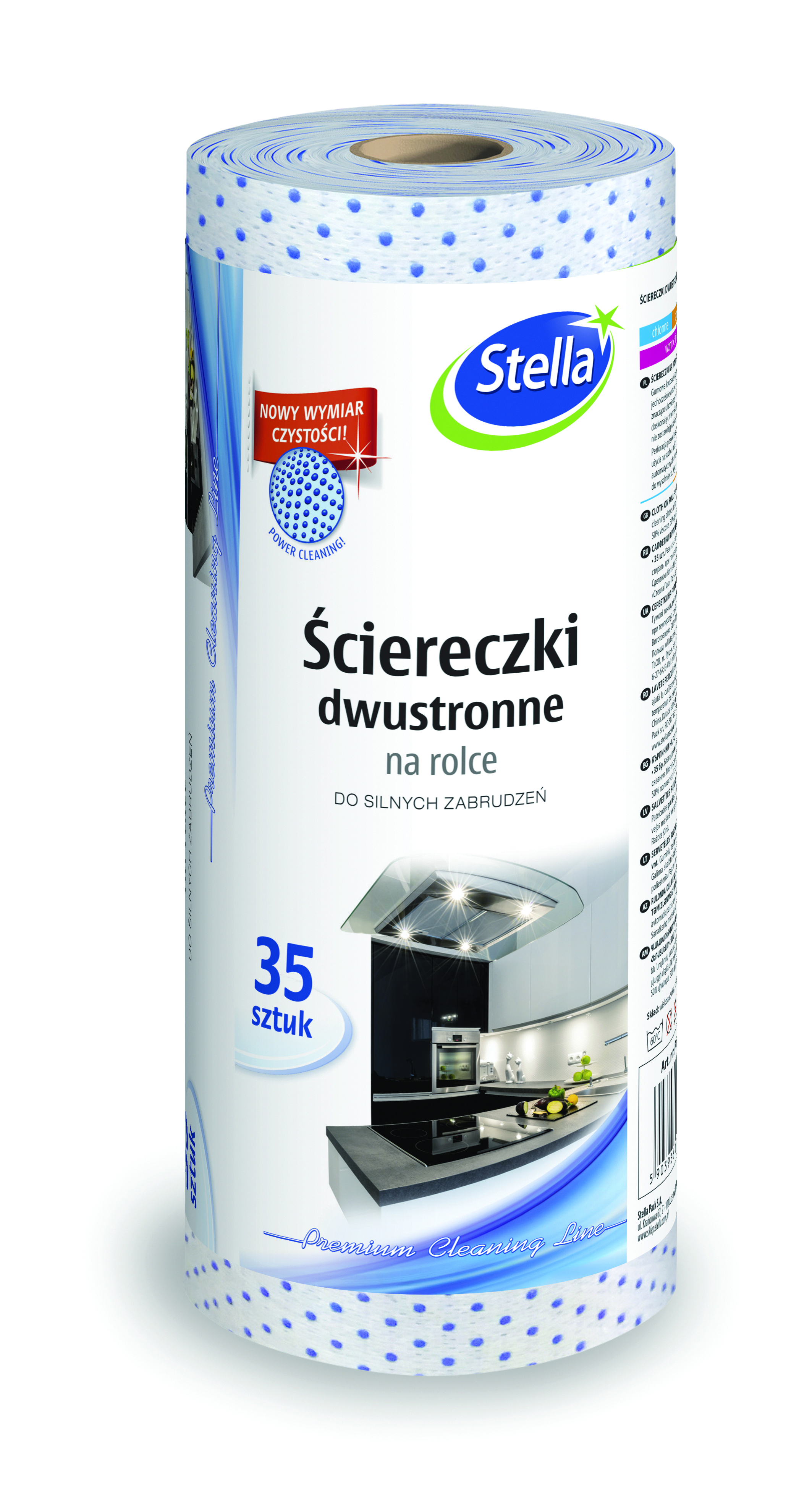 Ściereczki dwustronne Stella na rolce do silnych zabrudzeń