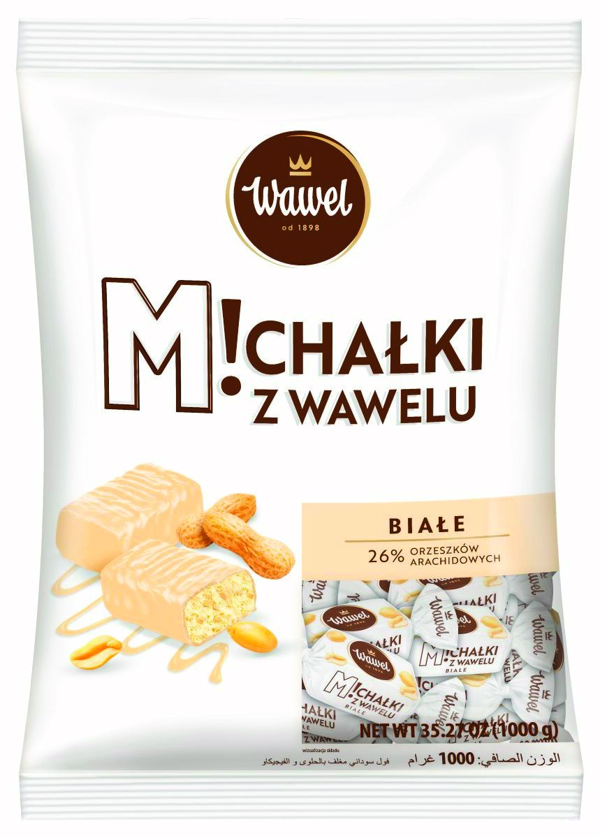 Cukierki czekoladowe Wawel michałki zamkowe, białe, 1kg