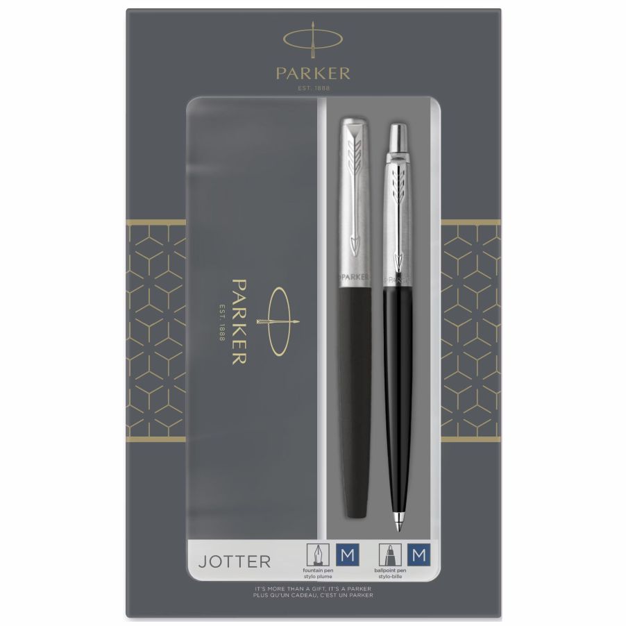 Zestaw Parker pióro wieczne + długopis Jotter Originals Black CT