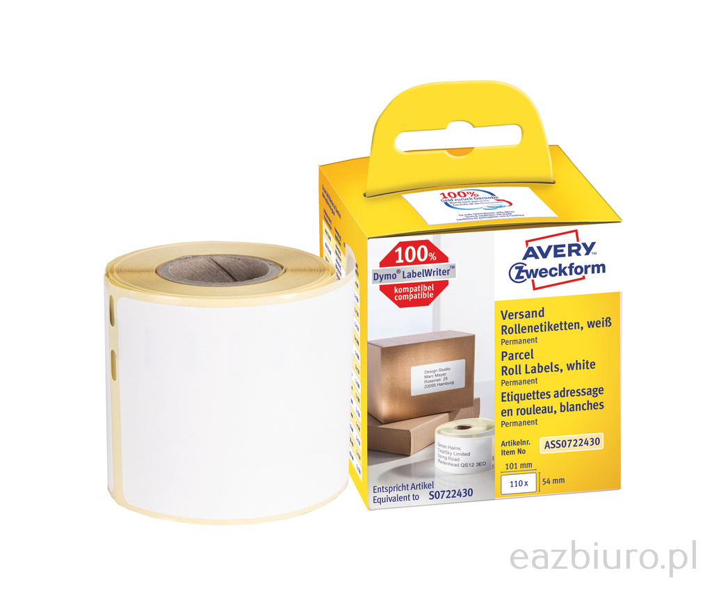 Etykiety wysyłkowe Avery Zweckform w rolce do drukarek termicznych; 110etyk./1rolka; 54 x | eazbiuro.pl | Wybierz i kup!
