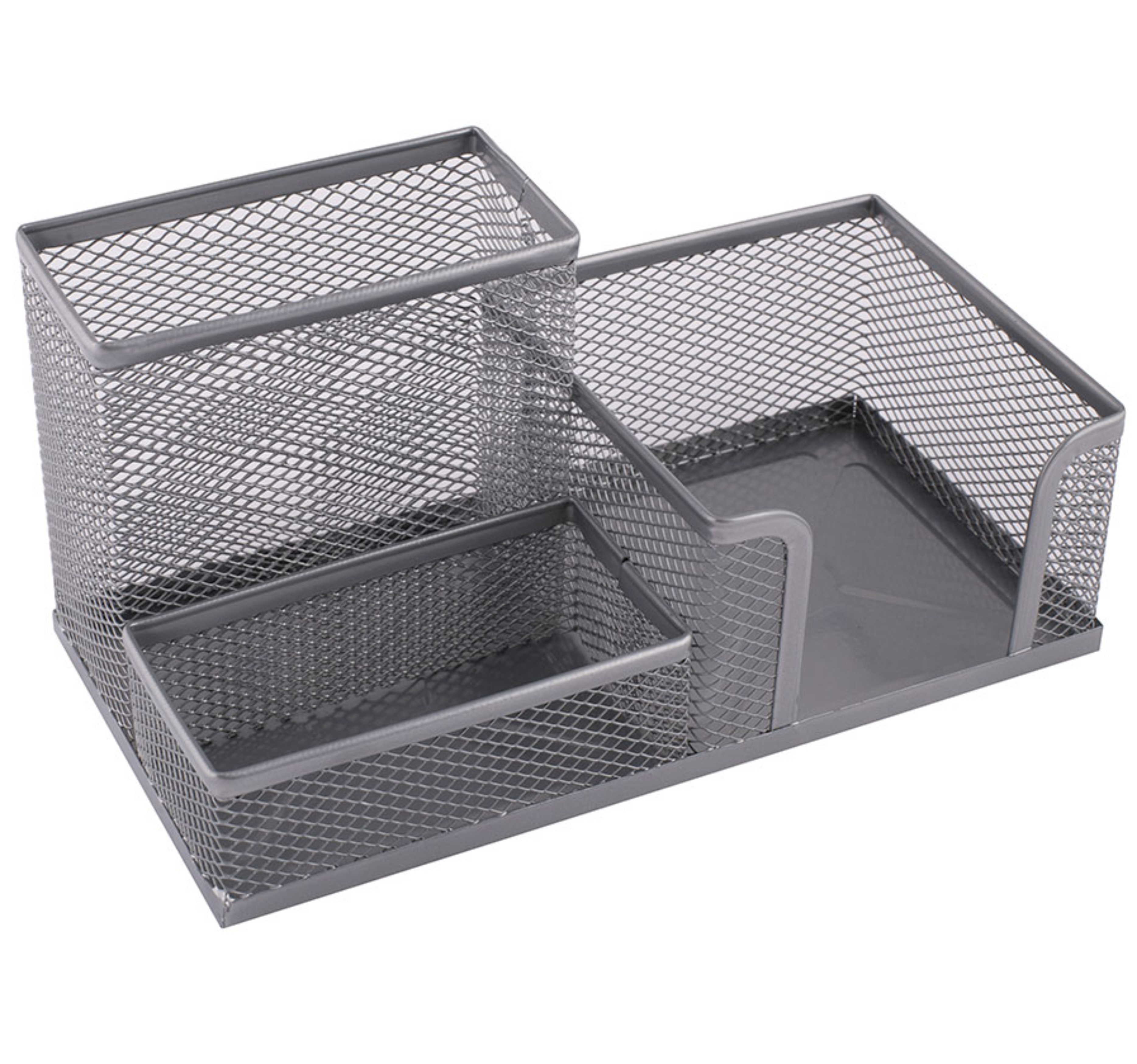 Przybornik na biurko siatka srebrny 205x103 x 98 mm | eazbiuro.pl | Kup z dostawą!