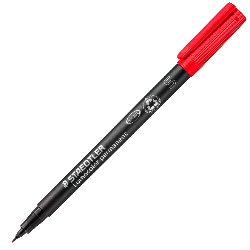 Foliopis lumocolor s wodoodporny czerwony Staedtler