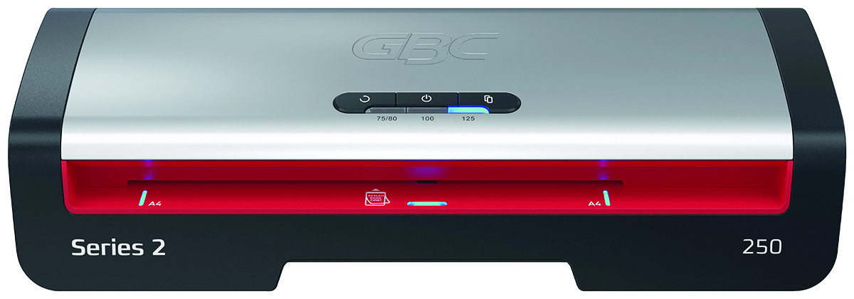 Laminator GBC 250 Office, A4, nagrzew.: 1min, prędk. laminacji: 36s., czarno-srebrny