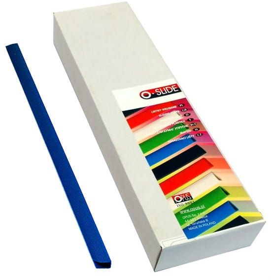 Grzbiety wsuwane niebieskie 6 mm Opus OSLIDE zestaw 50 sztuk | eazbiuro.pl | Nie czekaj!