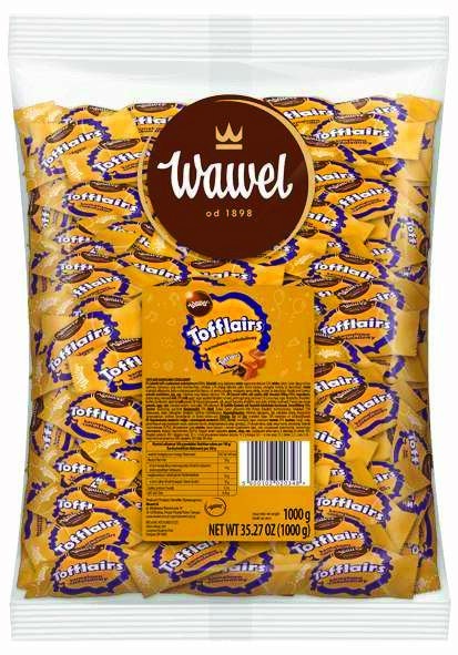 Cukierki tofflairs Wawel, karmelowo-czekoladowe, 1kg