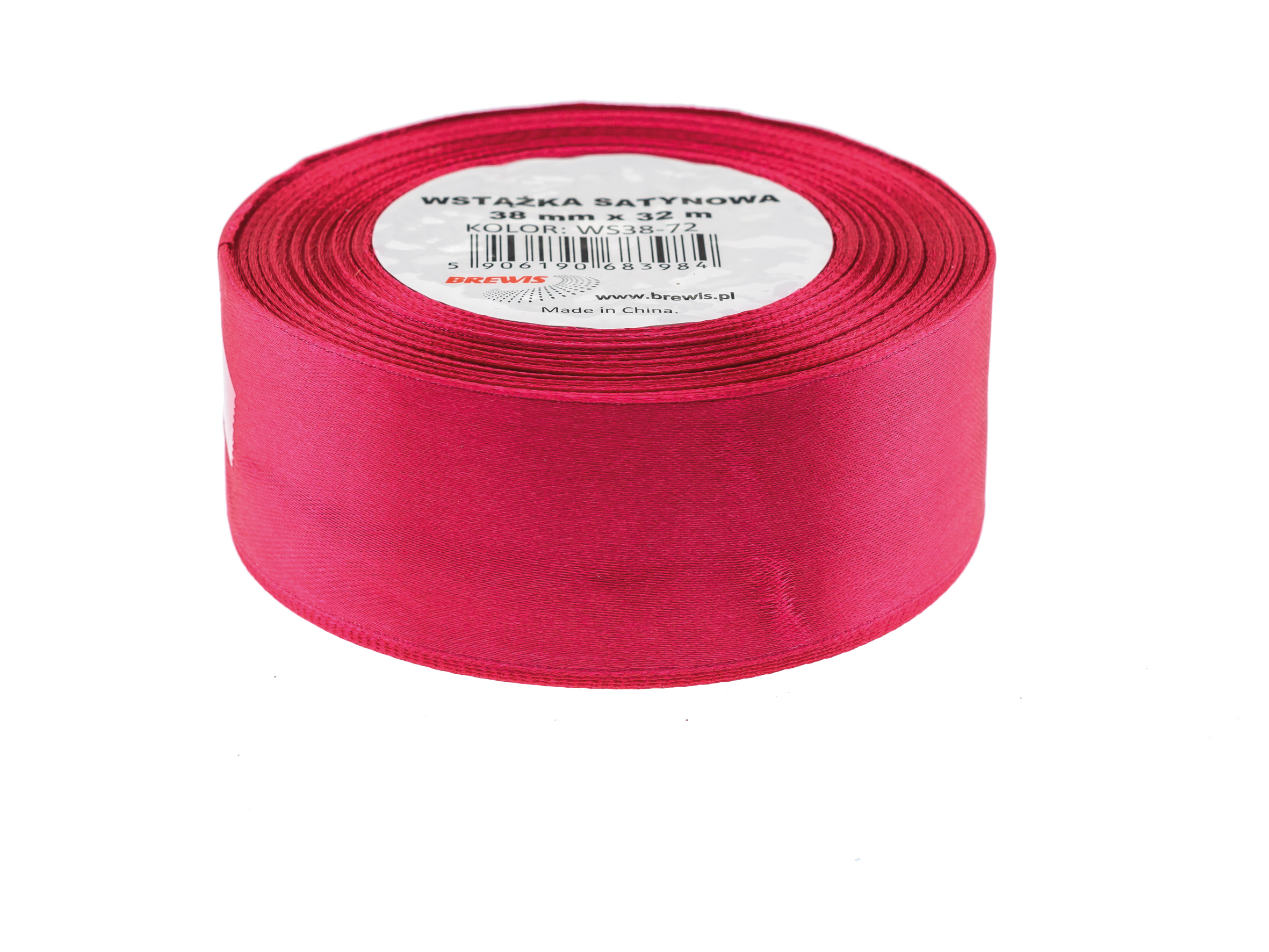 Wstążka satynowa Brewis 38 mm różowa 32 m | eazbiuro.pl | Kup wygodnie!