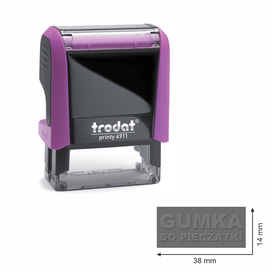Trodat pieczątka 4911 obudowa różowa 38 x 14 mm + wkładka tuszująca + gumka | eazbiuro.pl | Sprawdź ofertę!