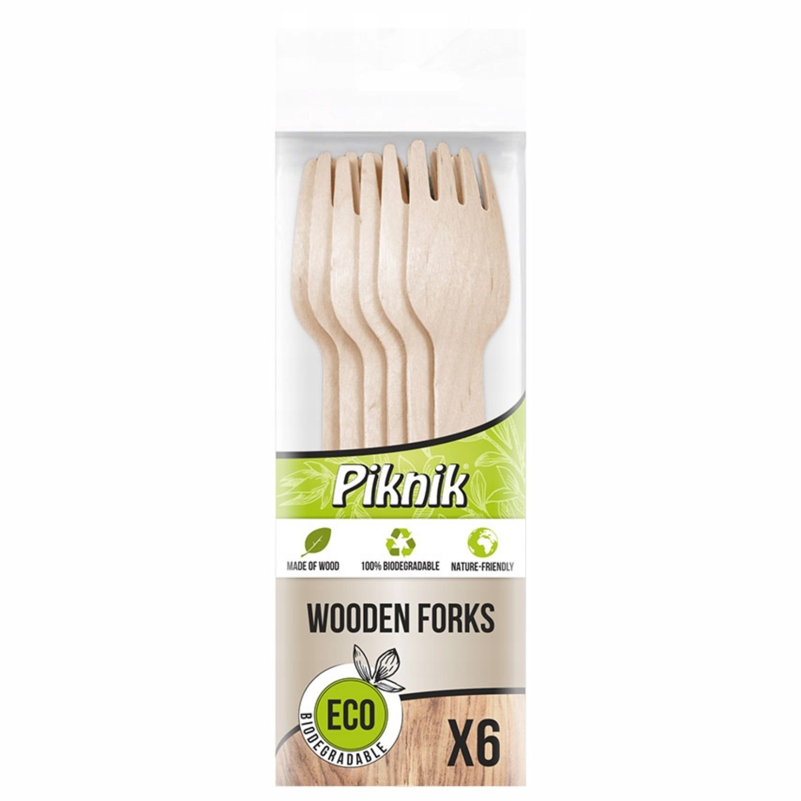 Widelce drewniane eko Piknik 6 szt.