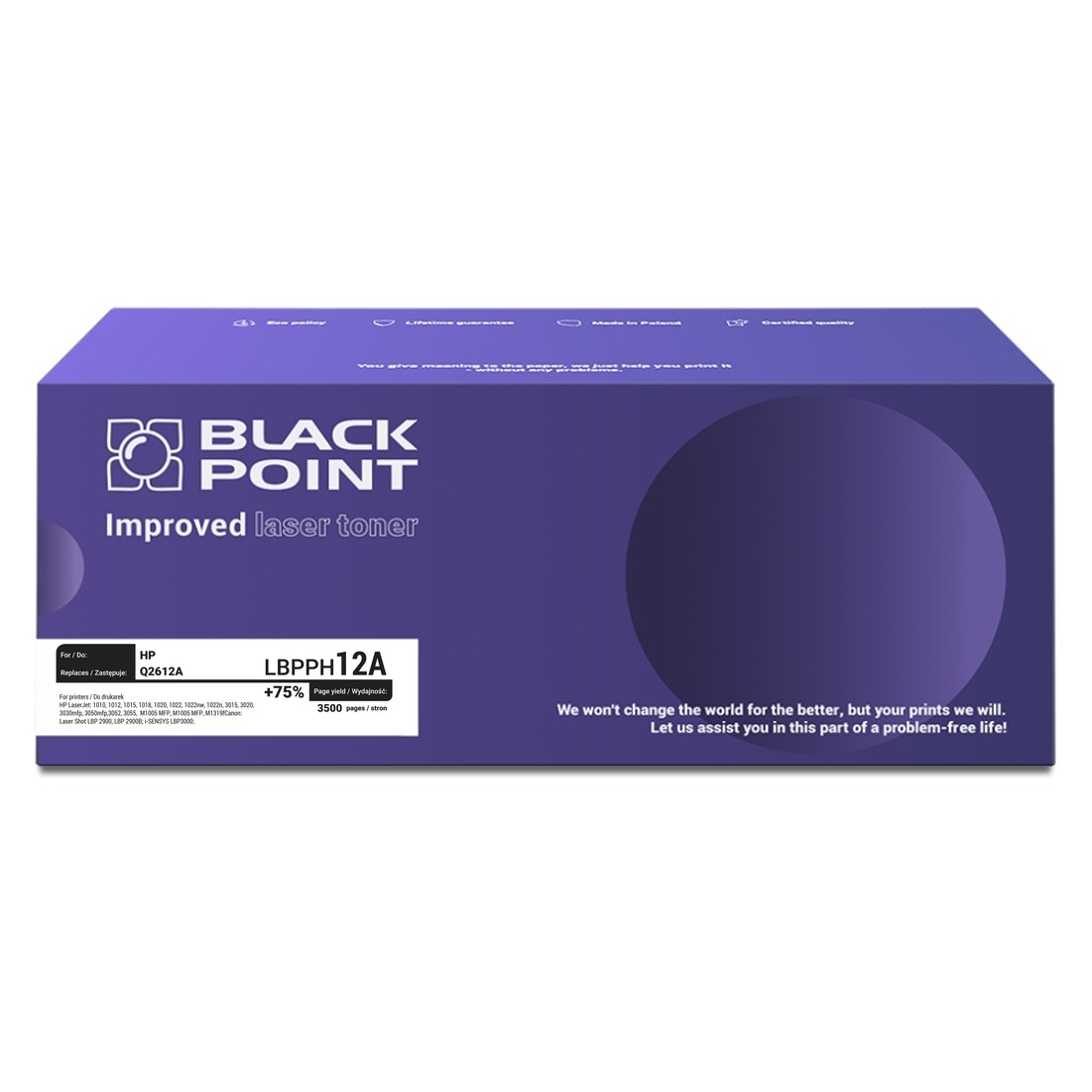 Toner Black Point HP q2612a - lBlack Pointph12a