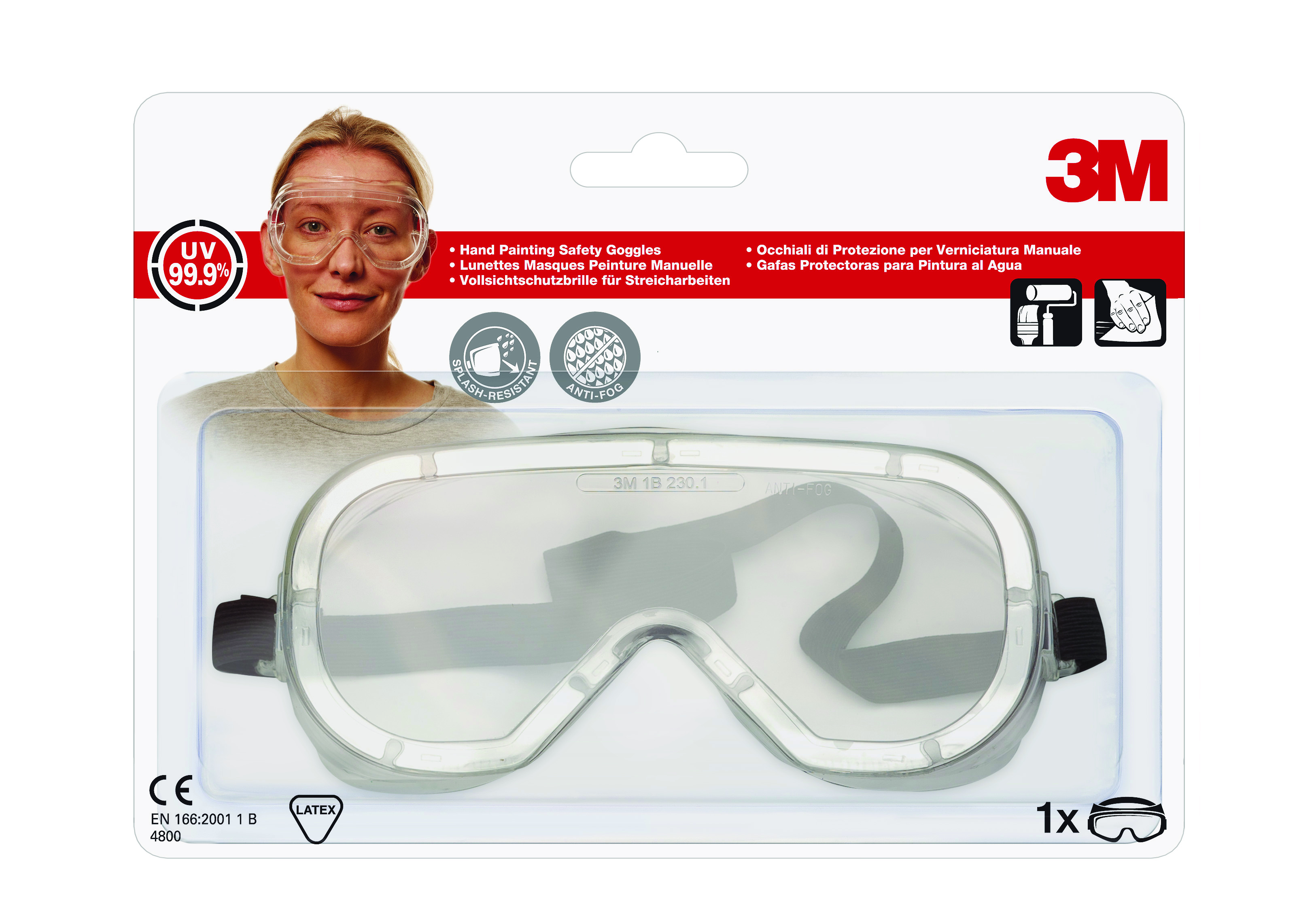 Gogle ochronne 3m (4800), do malowania, transparentne