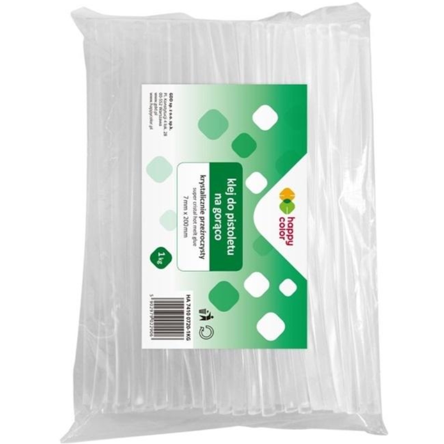 Klej do pistoletu na gorąco 7mm x 200mm 1kg transparentny Klej do pistoletu na gorąco 7mm x 200mm 1kg transparentny