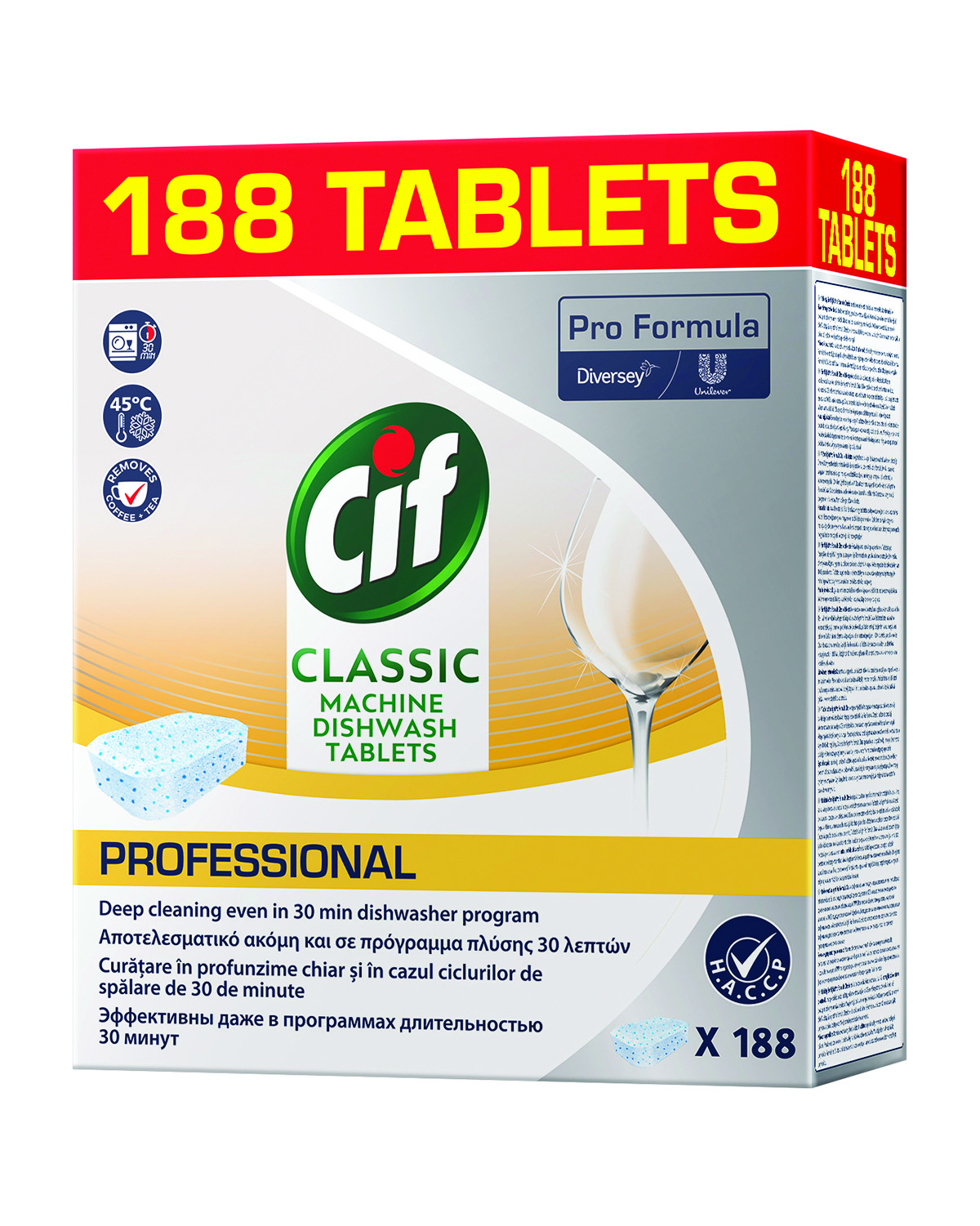Tabletki do zmywarki Cif diversey, 188 sztuk, classic