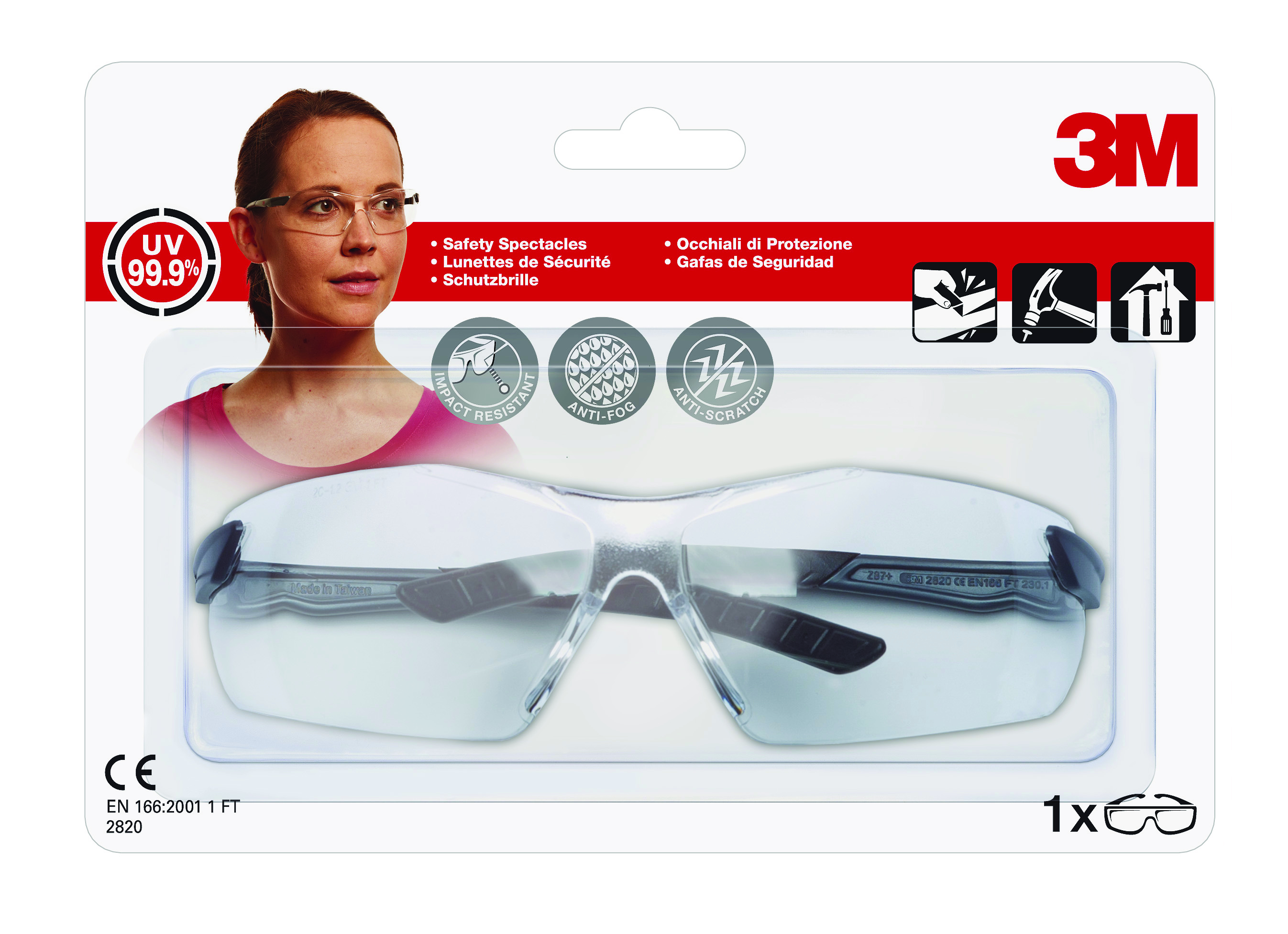 Okulary ochronne 3m clear (2820), transparentne