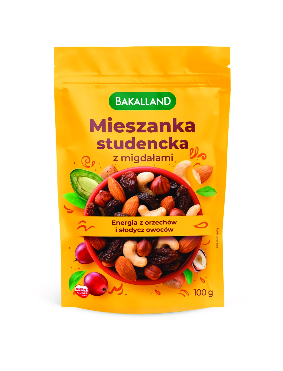 Mieszanka studencka z migdałami, Bakalland, 100g