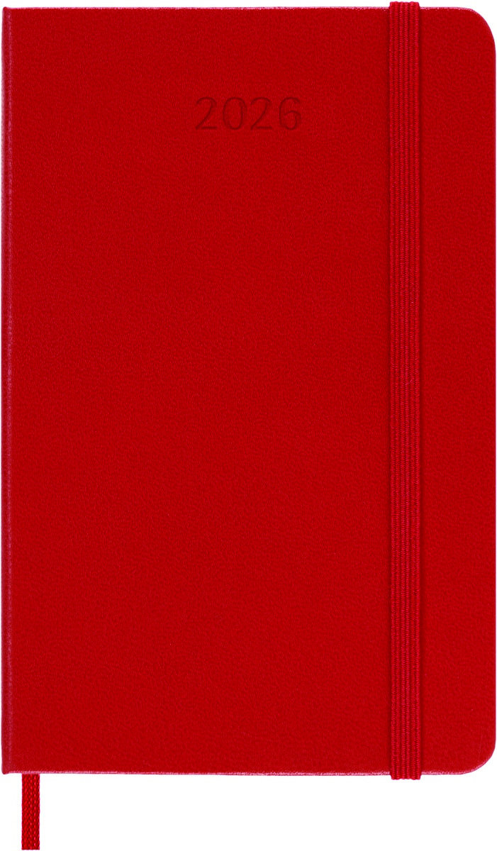 Kalendarz tygodniowy MOLESKINE 2026, 12M, P, twarda oprawa, 9x14cm, scarlet red