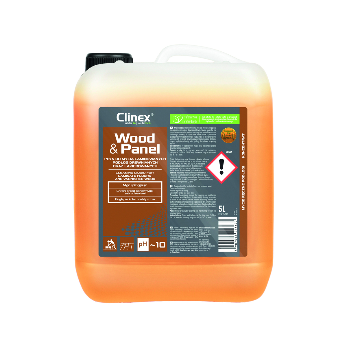 Clinex wood&panel 77-690 płyn do mycia drewnianych podłóg i paneli 5l Clinex wood&panel 77-690 płyn do mycia drewnianych podłóg i paneli 5l