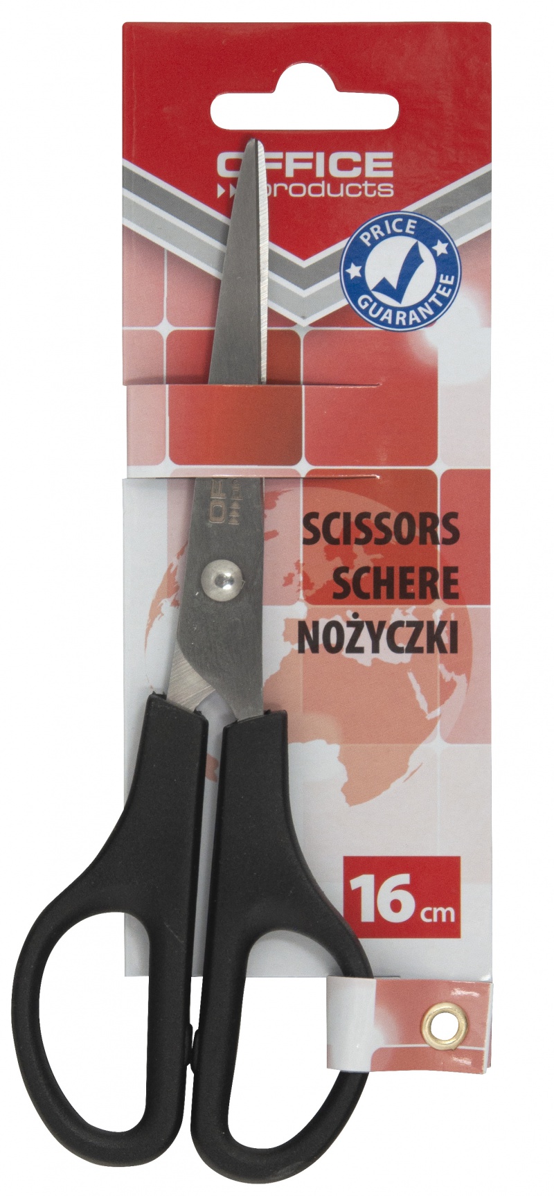 Nożyczki biurowe Office Products, klasyczne, 16cm, czarne