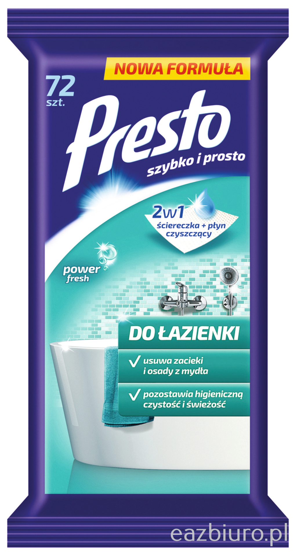 Ściereczki gospodarcze Presto do łazienek 72 sztuki białe | eazbiuro.pl | Działaj śmiało!