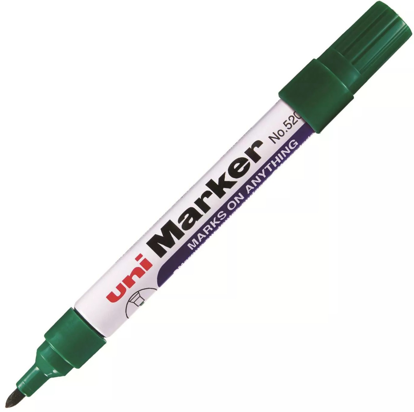 Marker permanentny no 520f, okrągła końcówka, zielony, uni | eazbiuro.pl | Postaw na jakość!