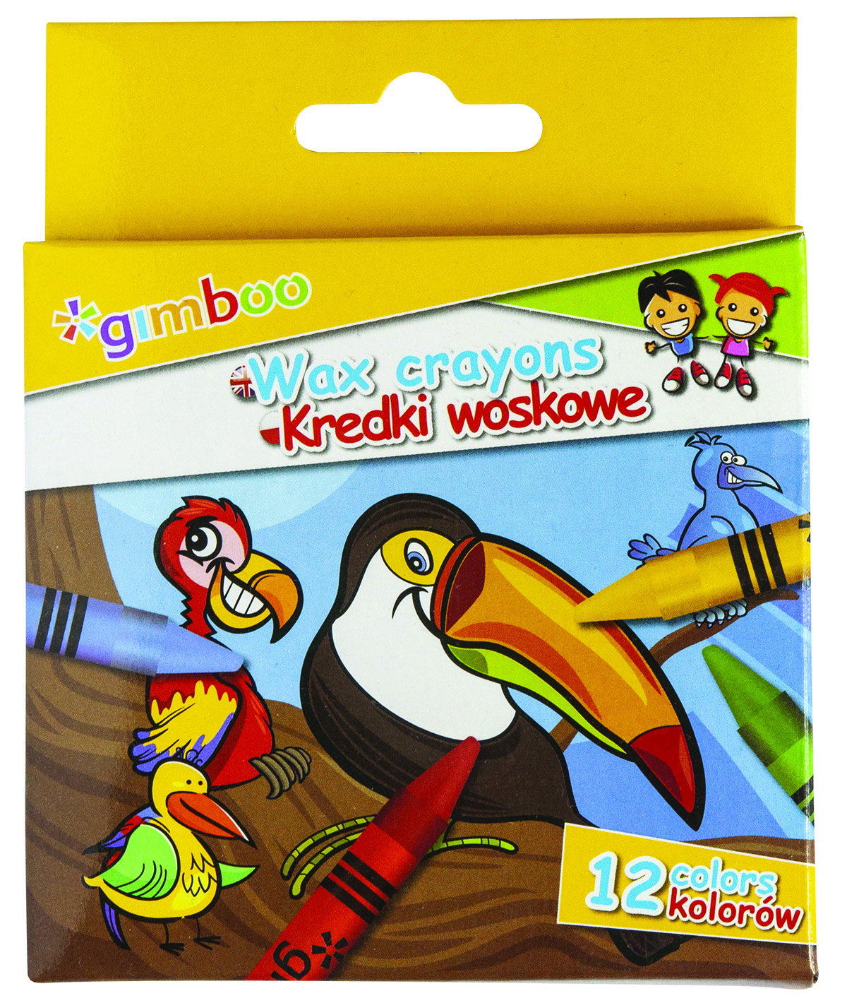 Kredki świecowe Gimboo, zestaw 12 sztuk, 8 mm, mix kolorów | eazbiuro.pl | Zyskaj więcej!