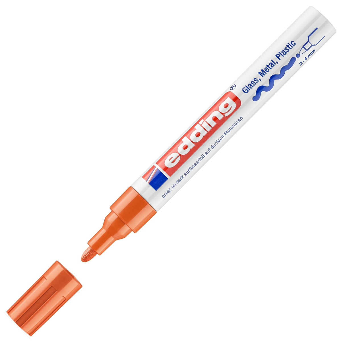 Marker olejowy połyskujący e-750 Edding 2-4 mm pomarańczowy