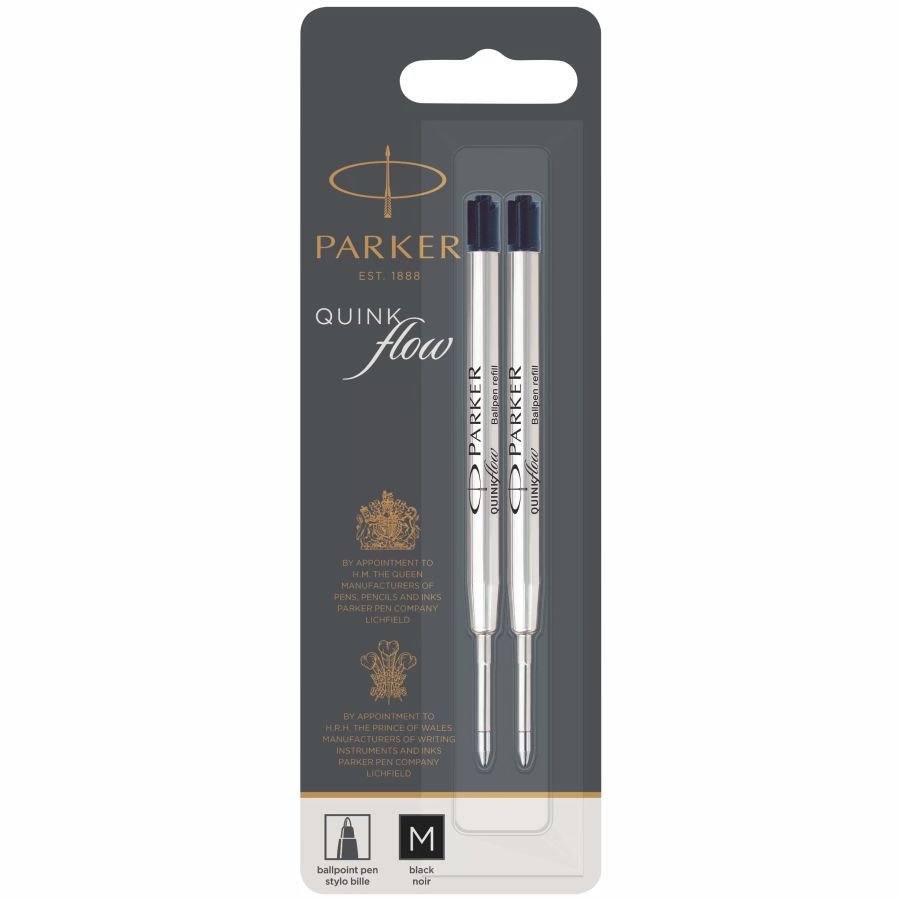 Parker wkład do długopisu czarny "m" 1950369 2 sztuki