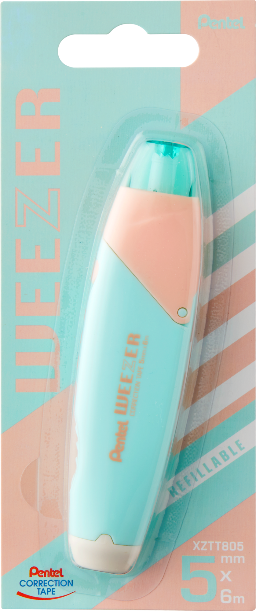 Korektor w taśmie Pentel ztt805 6 m z chowaną koncówką seledynowy | eazbiuro.pl | Zamów rozsądnie!