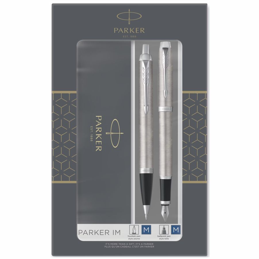 Zestaw Parker Duo pióro wieczne + długopis IM Stainless Steel CT