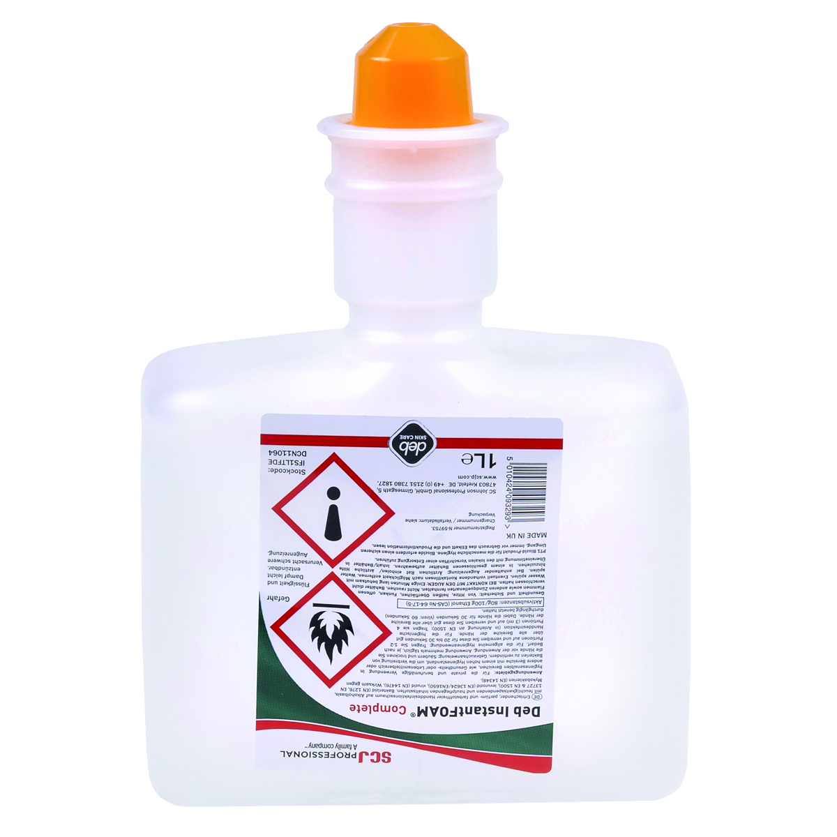 Pianowy środek dezynfekujący deb instant foam complete, zapas do dozownika, 1000ml