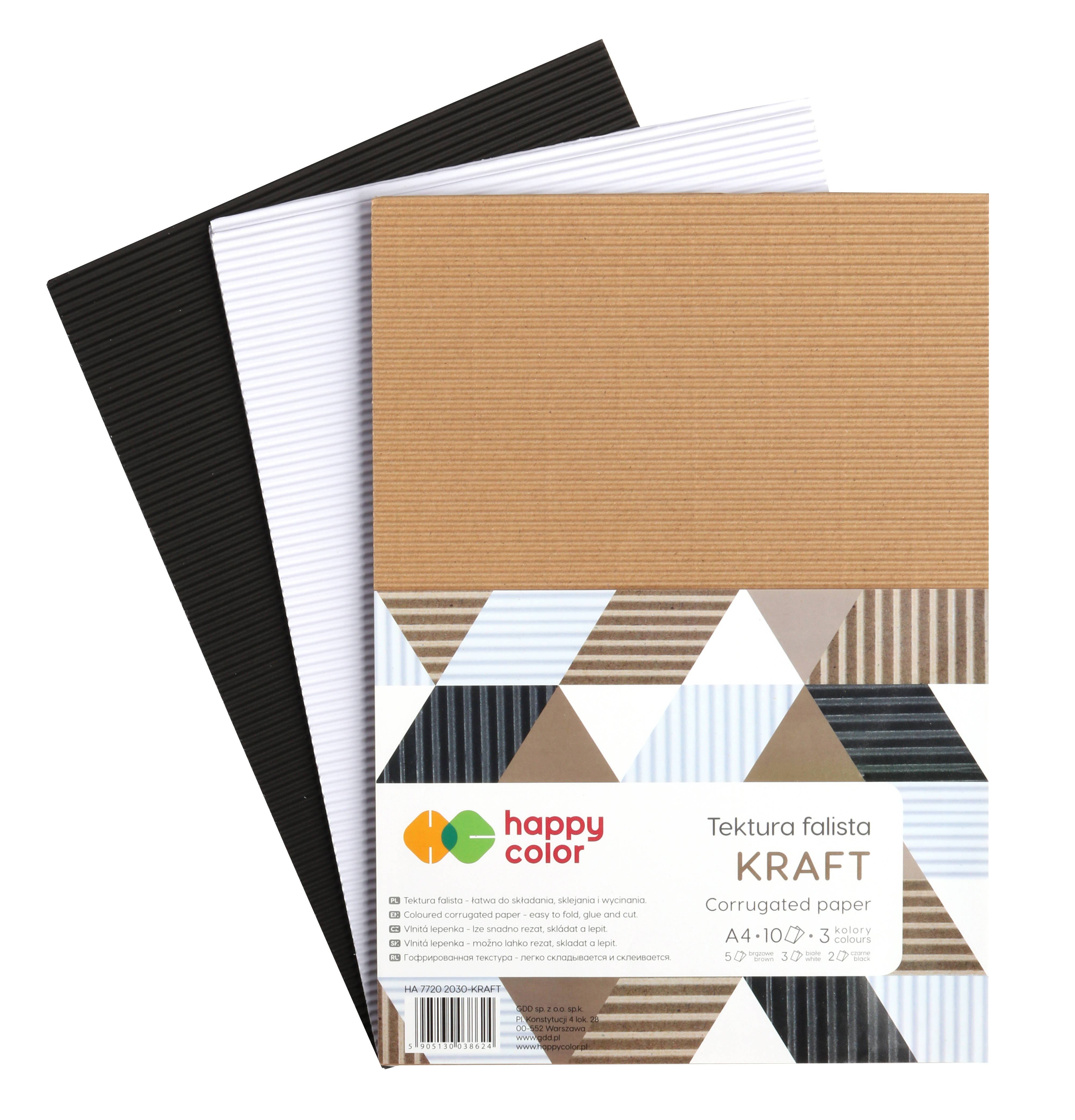 Tektura falista kraft Happy Color A4 10 szt.
