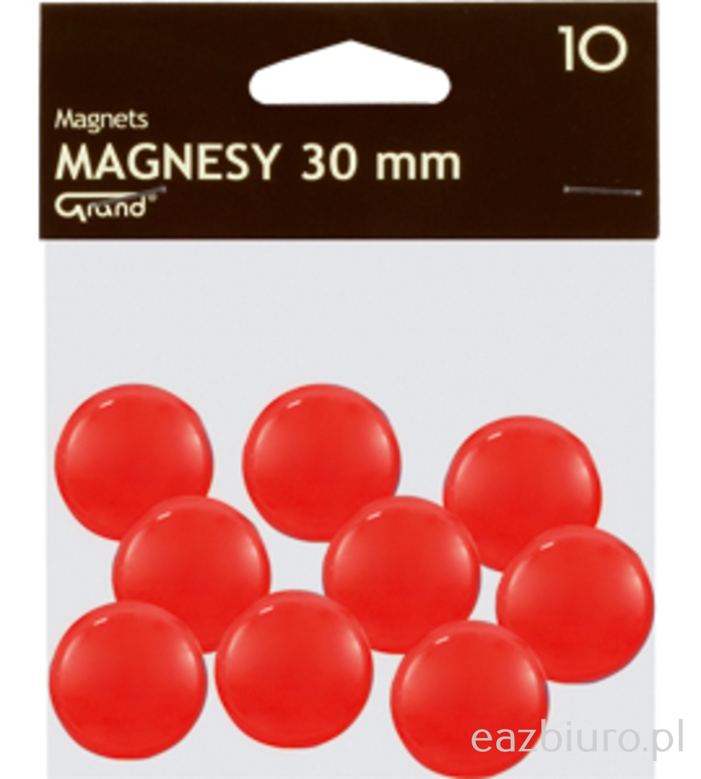 Magnes 30 mm Grand czerwony zestaw 10 sztuk | eazbiuro.pl | Zamów teraz!
