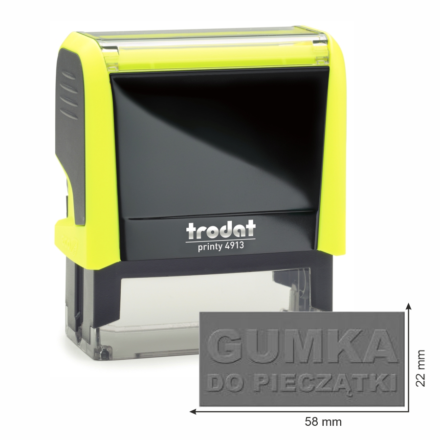 Trodat pieczątka 4913 obudowa neonowa żółta 58x22 mm + wkładka tuszująca + gumka | eazbiuro.pl | Kup w sekundę!
