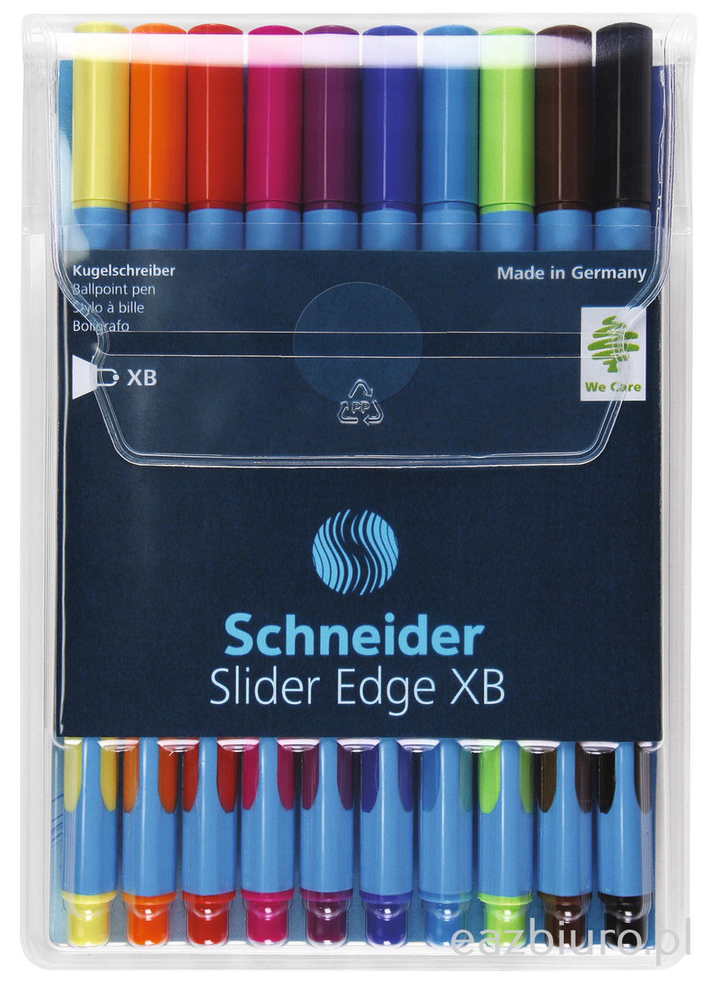 Zestaw długopisów w etui Schneider slider edge, xb, 10 szt., miks kolorów