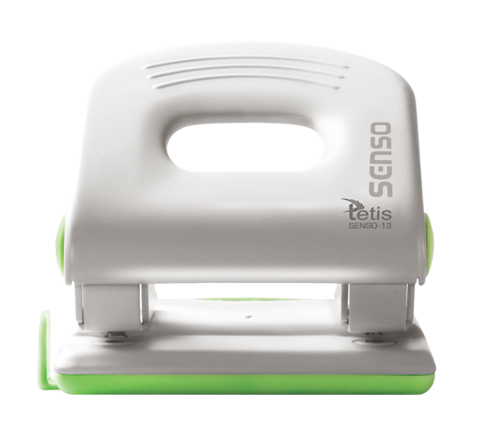 Dziurkacz senso metalowy 13 biało-zielony | eazbiuro.pl | Zamów rozsądnie!