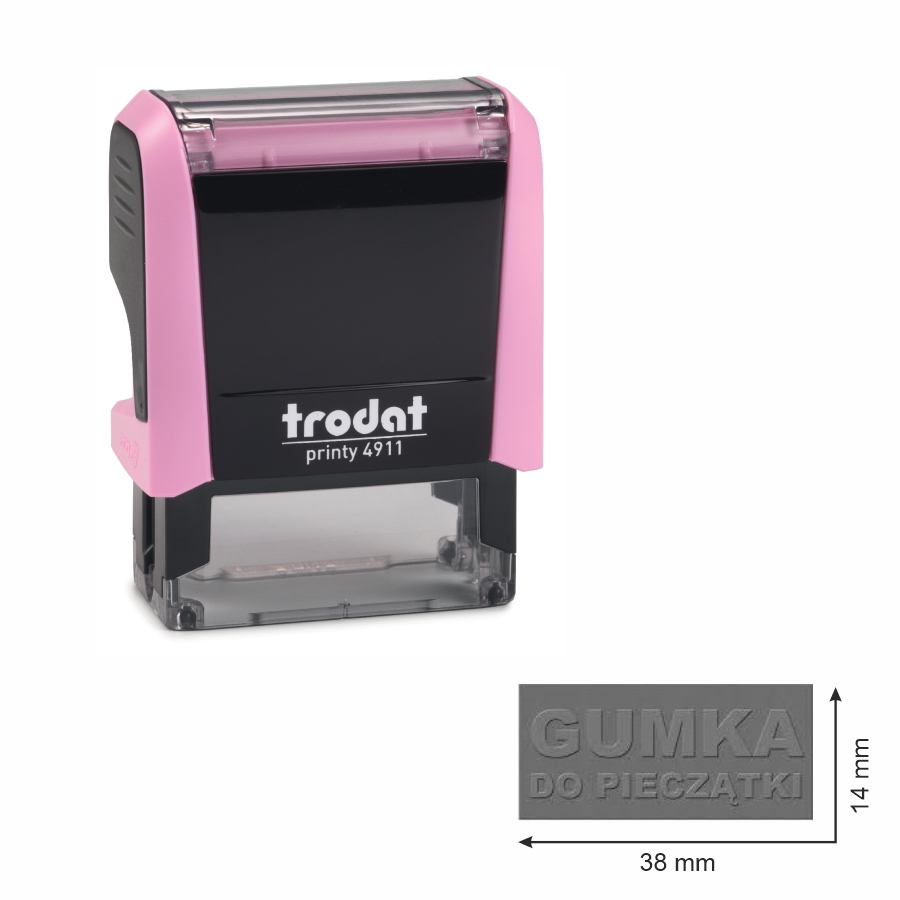 Trodat pieczątka 4911 obudowa pastelowa różowa 38 x 14 mm + wkładka tuszująca + gumka | eazbiuro.pl | Kup z dostawą!