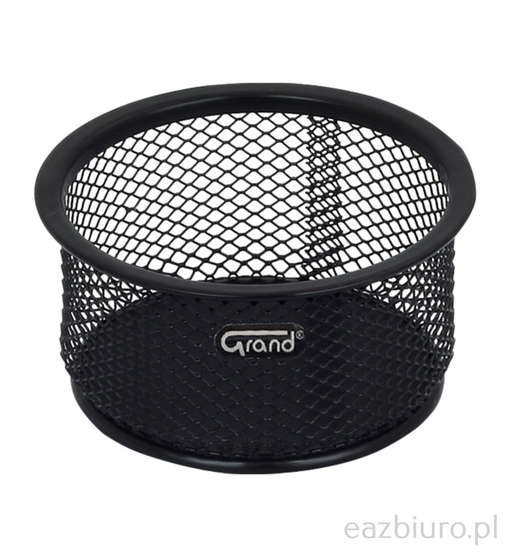 Pojemnik na spinacze Grand gr-010 siatka metalowa czarny | eazbiuro.pl | Zamów wygodnie!