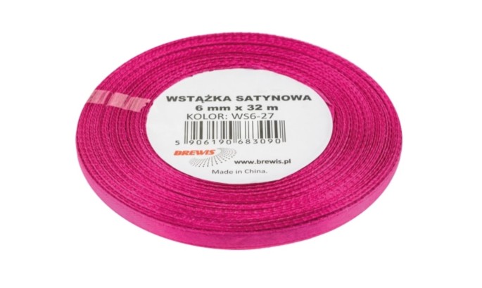 Wstążka Brewis satynowa 6 mm 32 m fuksja | eazbiuro.pl | Zamów wygodnie!