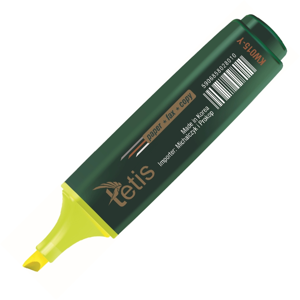 Zakreślacz kw015 Tetis żółty do biura | eazbiuro.pl | Zamów wygodnie!