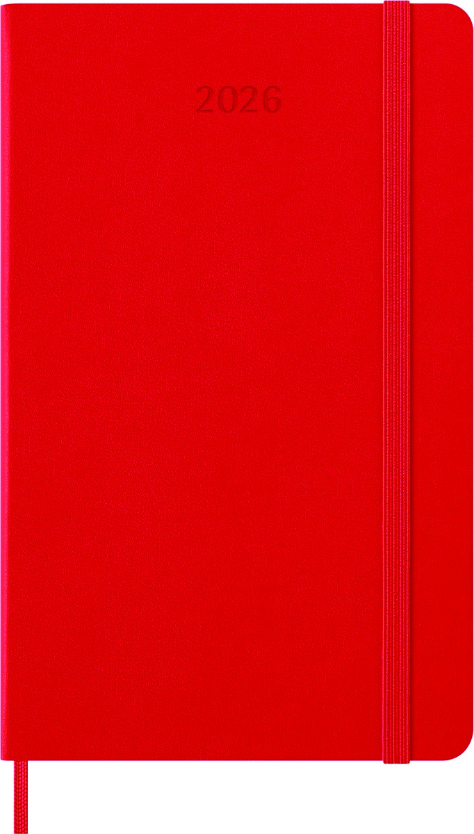 Kalendarz tygodniowy MOLESKINE 2026, 12M, L, twarda oprawa, 13x21cm, scarlet red