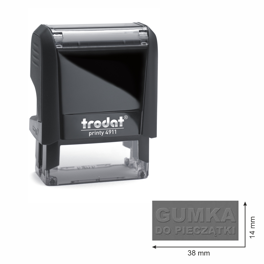 Trodat pieczątka 4911 obudowa czarna 38 x 14 mm + wkładka tuszująca + gumka | eazbiuro.pl | Kup teraz!