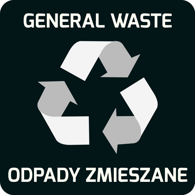 Naklejka samoprzylepna na kosze eko alda, odpady zmieszane Naklejka samoprzylepna na kosze eko alda, odpady zmieszane