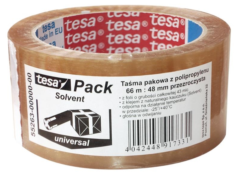 Taśma pakowa Tesapack standard solvent transparenta | eazbiuro.pl | Postaw na jakość!
