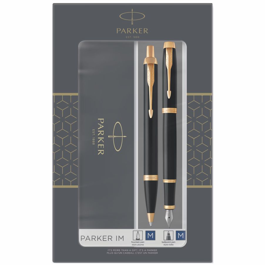 Zestaw Parker Duo pióro wieczne + długopis IM Black GT | eazbiuro.pl | Zamów teraz!
