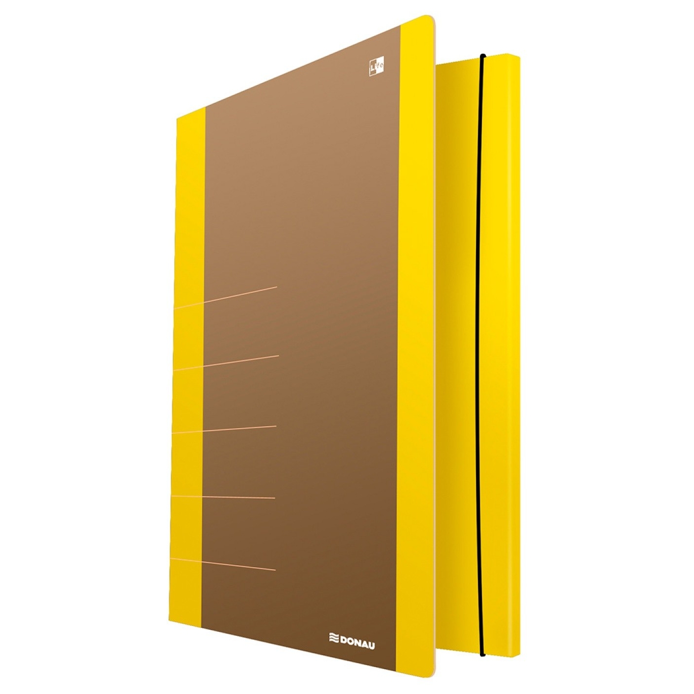 Teczka z gumką Donau life, karton, A4, 500gsm, 3-skrzydłowa, żółty | eazbiuro.pl | Kup skutecznie!