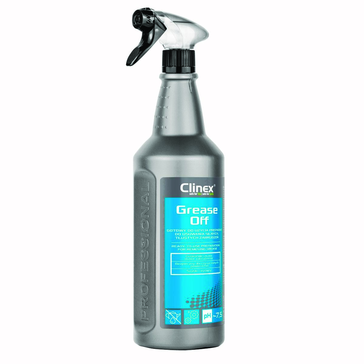 Preparat CLINEX Grease Off, do usuwania tłustych zabrudzeń, 1l