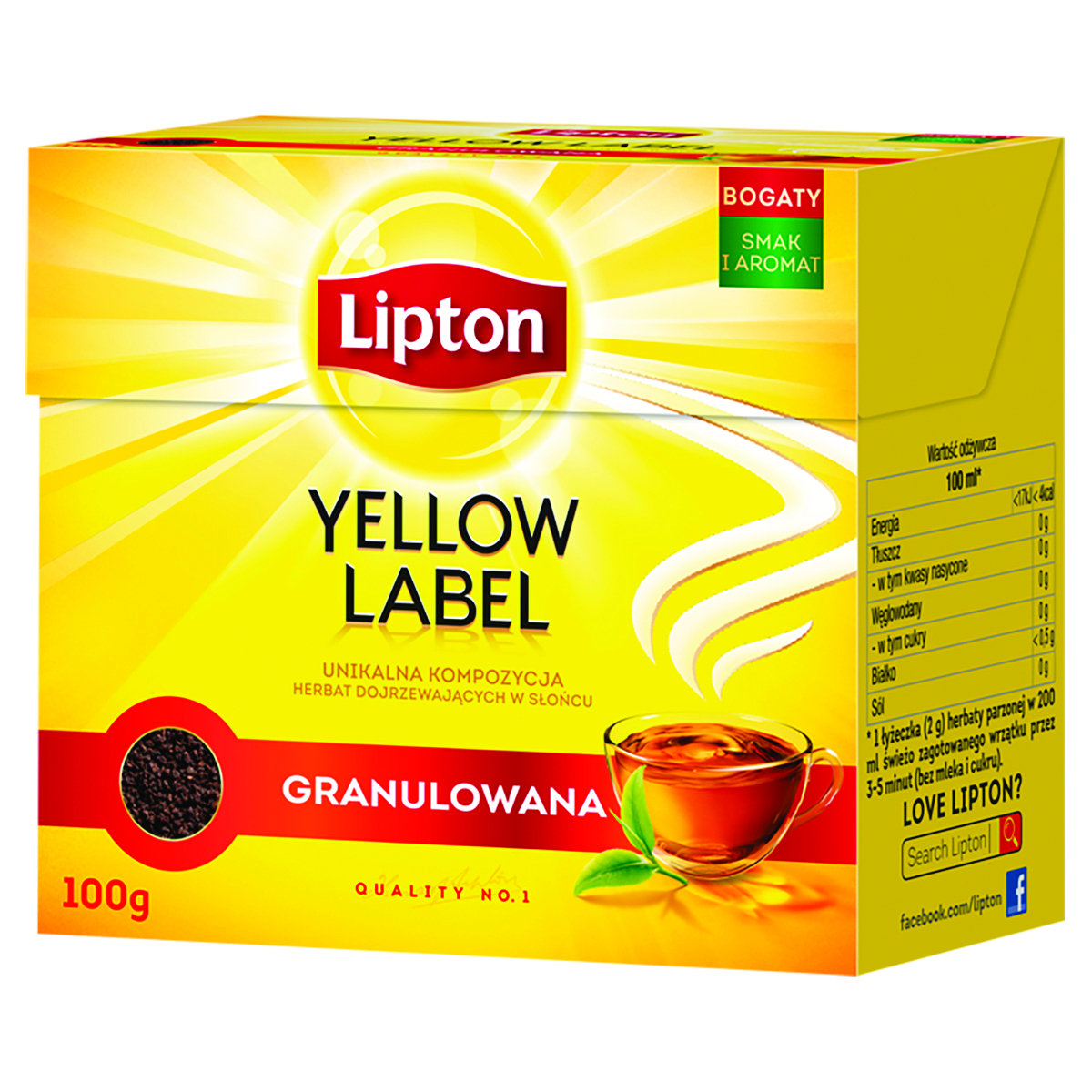Herbata Lipton czarna, granulowana, 100g
