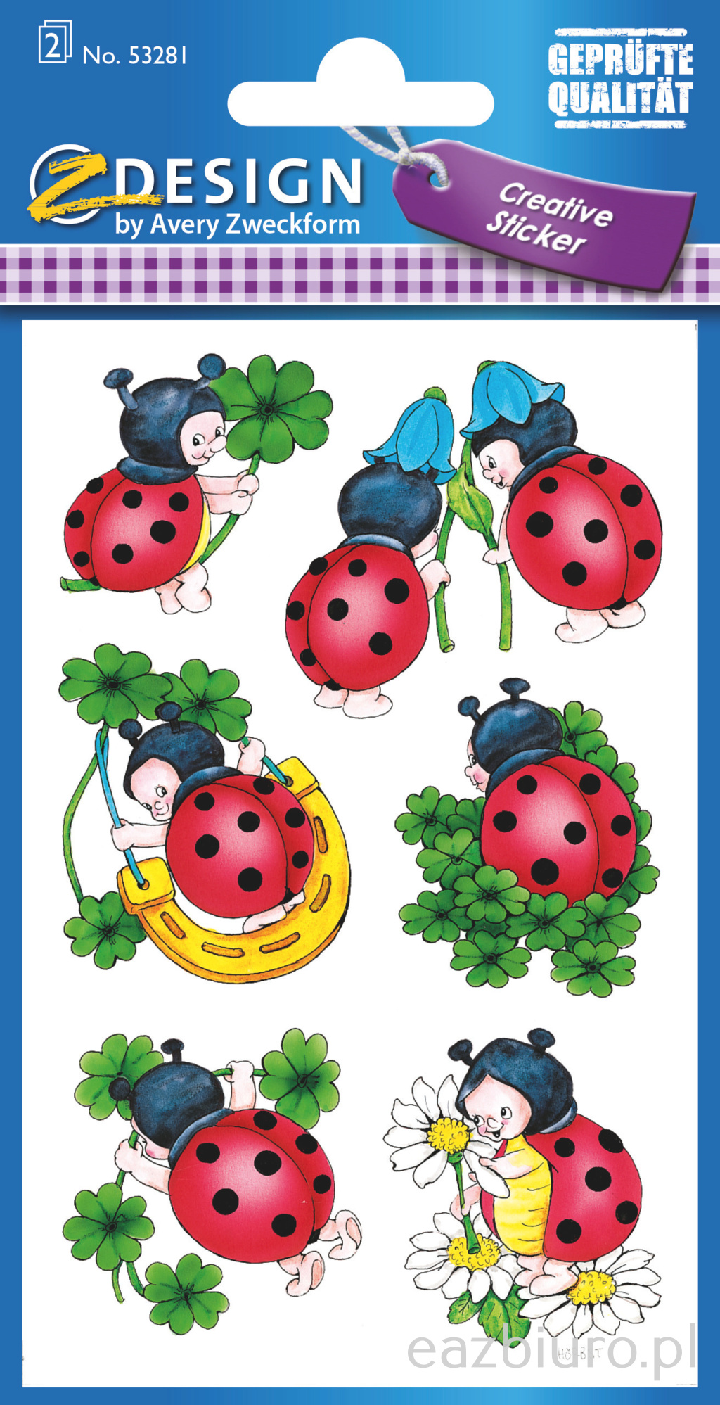 Naklejki - biedronka (błyszczący papier) avery z-design | eazbiuro.pl | Zamów teraz!