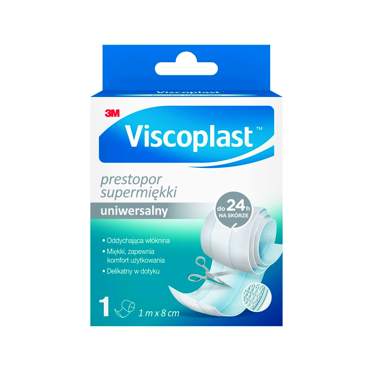 Plaster do cięcia VISCOPLAST Prestopor, supermiękki, 8cmx1m, biały Plaster do cięcia VISCOPLAST Prestopor, supermiękki, 8cmx1m, biały