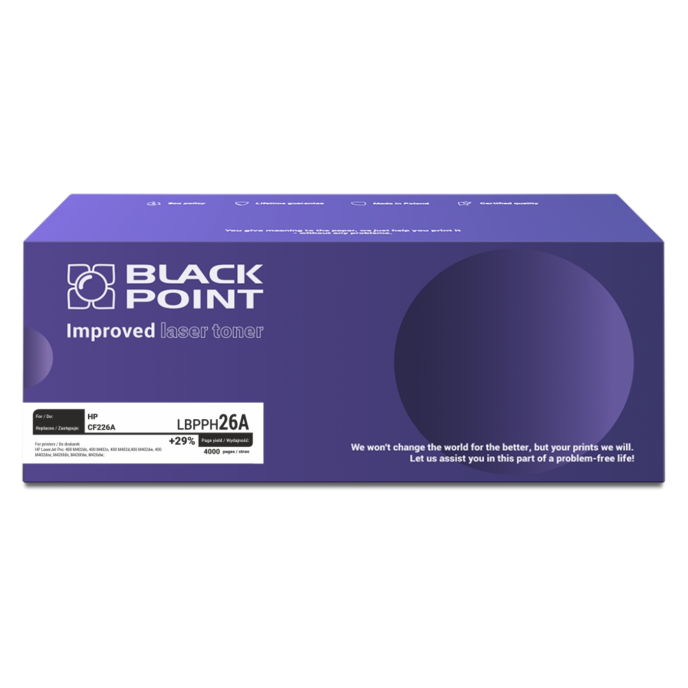 Toner Black Point HP cf226a - lBlack Pointph26a Toner Black Point HP cf226a - lBlack Pointph26a